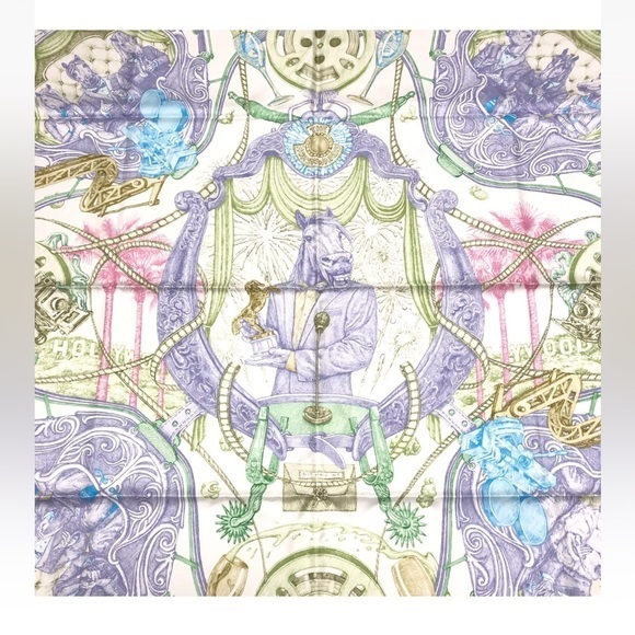 Silk Scarf THE HORSAWARDS 90Carre France with box